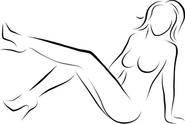 Body of a woman drawn with simple lines vector