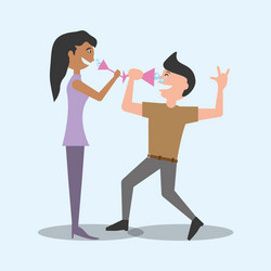 Couple dancing drinking celebration vector