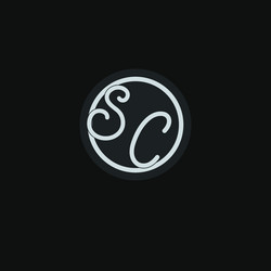 initials sc logo monogram with simple circle line vector image