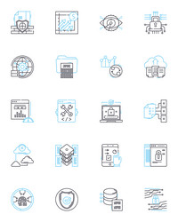 nerk encryption linear icons set vector image