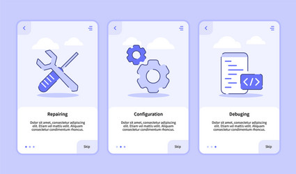 repairing configuration debuging onboarding vector image