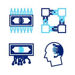 set line bitcoin think cryptocurrency vector image