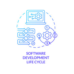 software development life cycle blue gradient vector image