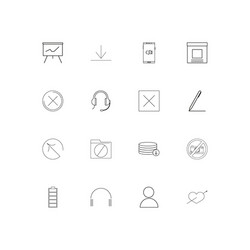 user interface linear thin icons set outlined vector image