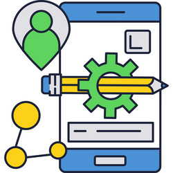 algorithm process icon mobile app develop vector