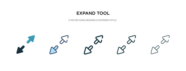 expand tool icon in different style two colored vector image
