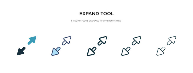 expand tool icon in different style two colored vector