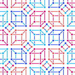 geometric shapes seamless pattern with flat line vector image