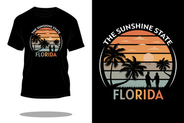 Retro Sunshine T-Shirt - Palm Tree Vibes Vector Image