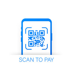 scan to pay smartphone qr code on paper vector image