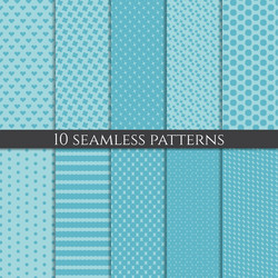 Set of abstract geometric seamless patterns vector