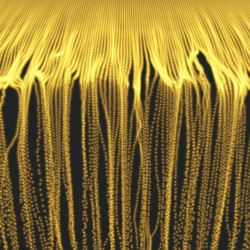 array with dynamic emitted particles 3d grid vector image