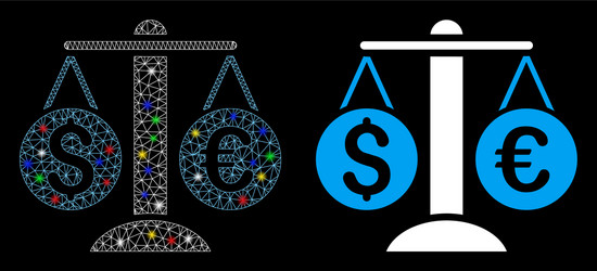 flare mesh network currency balance icon vector image