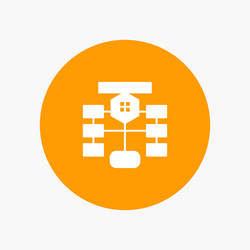 flowchart flow chart data database white glyph vector image