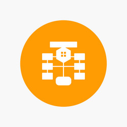 Flowchart flow chart data database white glyph vector