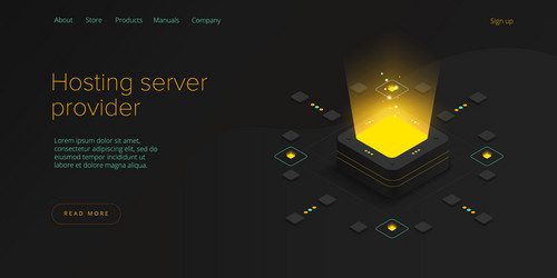 hosting server isometric abstract datacenter vector image