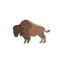 Continuous Line Bison Artwork Vector Image