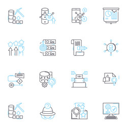 data analysis linear icons set analytics vector