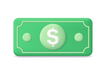 dollar icon 3d money bill vector