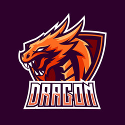 Dragon Esports Mascot Logo Template Vector Image