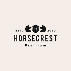 horse coat arms hipster vintage logo icon Vector Image