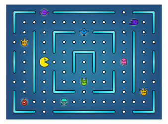 retro arcade game background vintage computer vector image