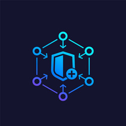 security icon with add sign and shield vector image
