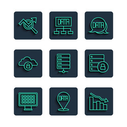 set line binary code data analysis financial vector image