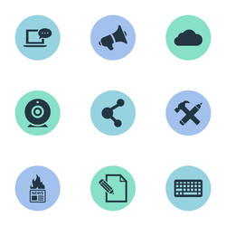 Set of simple blogging icons vector