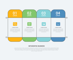 4 data infographics tab paper thin line index vector