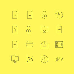 files and folders linear icon set simple outline vector image