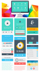 Flat UI Component Set vector image