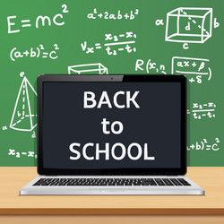 modern laptop with blank screen on table vector image