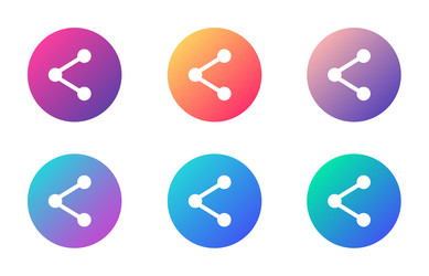 Modern Share Buttons - UI Elements vector image