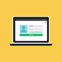 web template of notebook login form vector image