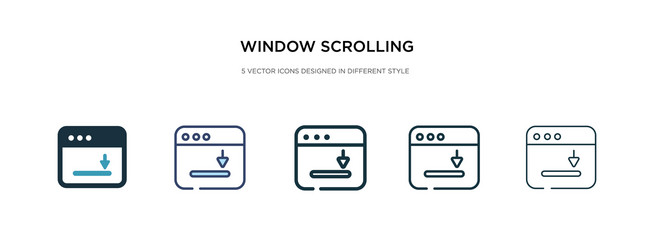 window scrolling right icon in different style vector image