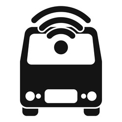 autonomous self driving bus connecting via wifi vector image