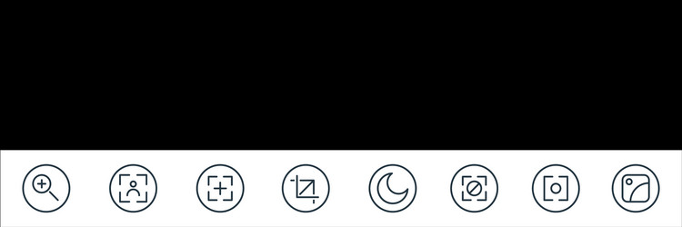 camera line icons linear set quality vector image