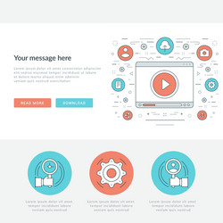 flat line business concept web site header vector image