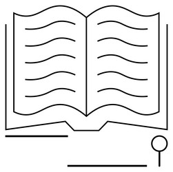 open book with lines representing text vector image