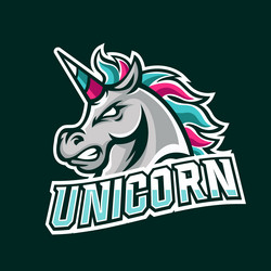 unicorn horse esport gaming mascot logo template Vector Image