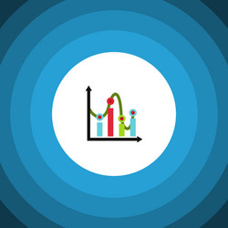 isolated graph flat icon chart element can vector image