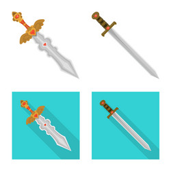 isolated object game and armor icon set vector image