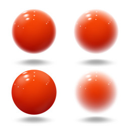 realistic red ball pink blurred glossy spheres vector