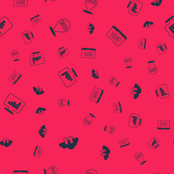 set cloud download and upload data analysis pie vector image