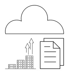cloud storage concept with data upload documents vector image