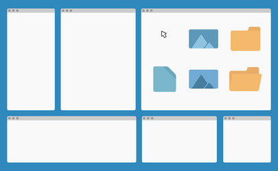 desktop interface blank window with folder icons vector