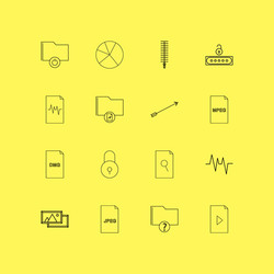 files and folders linear icon set simple outline vector image
