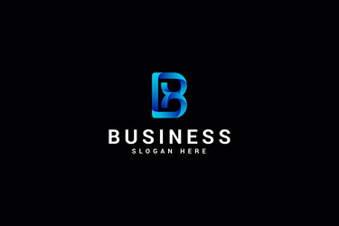 Letter b creative 3d blue technological logo Vector Image