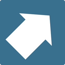 pointer arrow in modern flat style button vector image